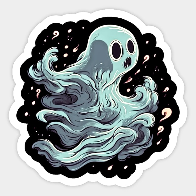 Eerie Halloween Ghoul Art - Spooky Season Delight Sticker by Captain Peter Designs